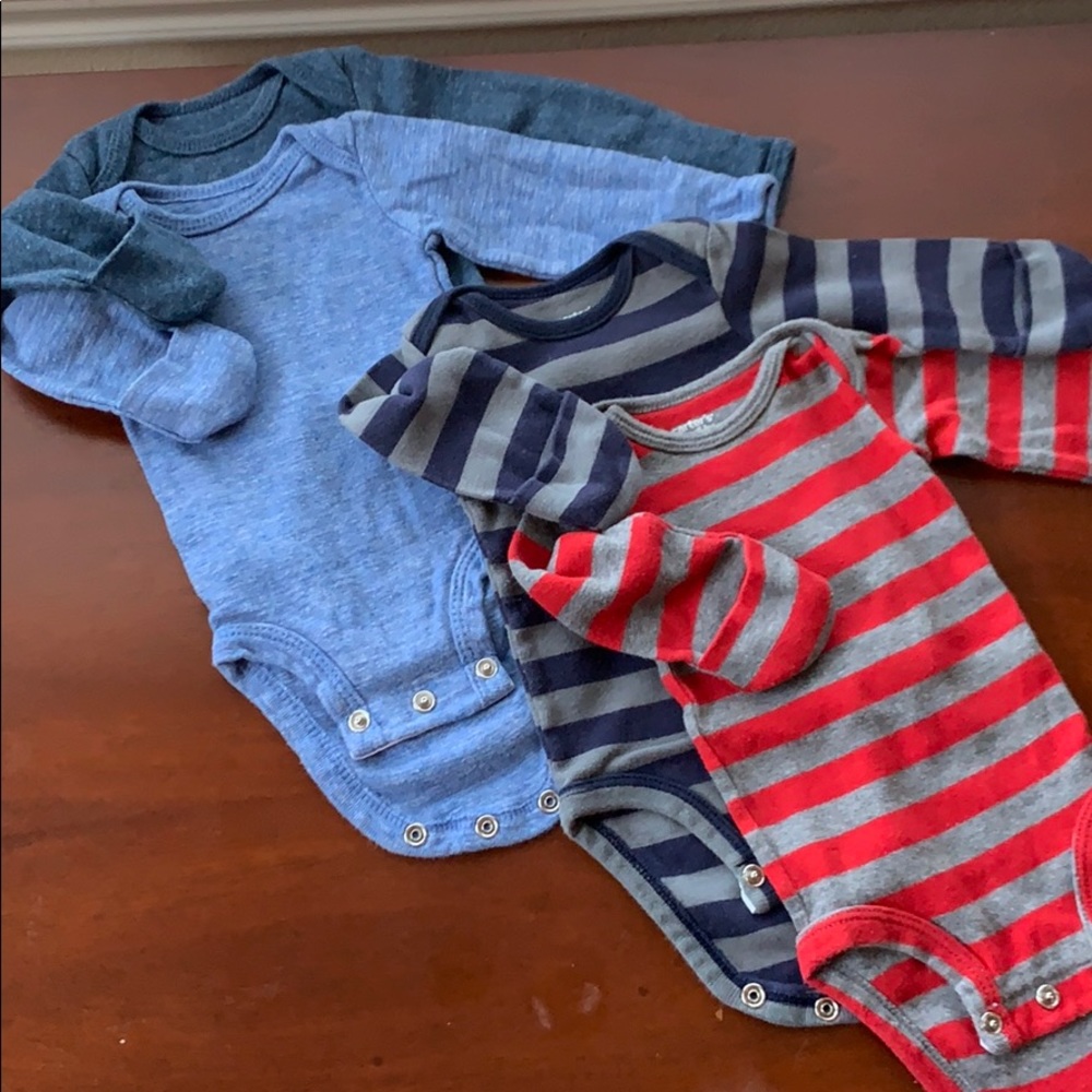 4 Long sleeve baby boy onesies